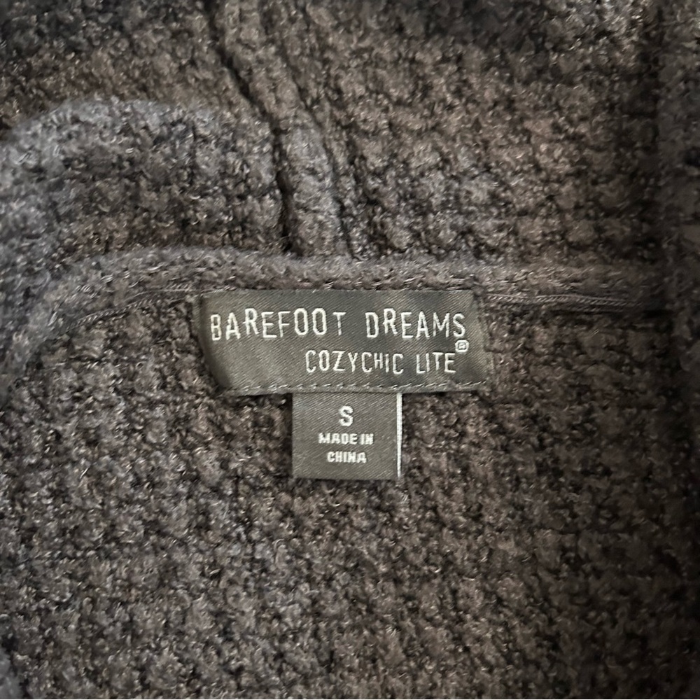 Barefoot Dreams CozyChic Lite Coastal Cardi Flutter Cardigan Carbon dark gray S - Picture 13 of 17